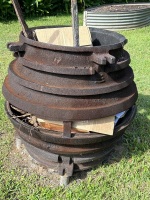 Firepit made from 2 heavy-duty crusher cones