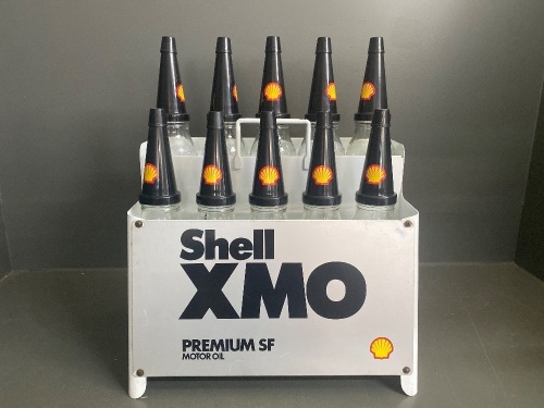 Shell XMO Oil Rack Complete with Bottles & Tops in near mint condition