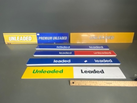 6 x Petrol Bowser Fuel Grade Original Signs