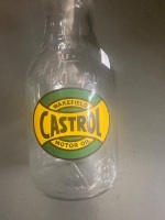 Wakefield Castrol Glass One Quart Oil Bottles x 2 - 6