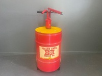 Shell X100 12 Gallon Drum on Trolley with Embossed Shell Epex Pump