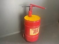 Shell X100 12 Gallon Drum on Trolley with Embossed Shell Epex Pump - 2