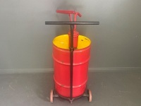 Shell X100 12 Gallon Drum on Trolley with Embossed Shell Epex Pump - 4