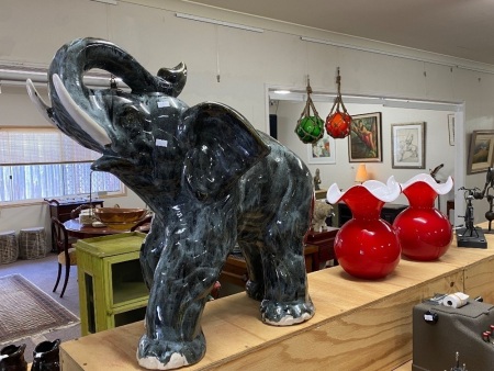 Large Porcelain Elephant Statue