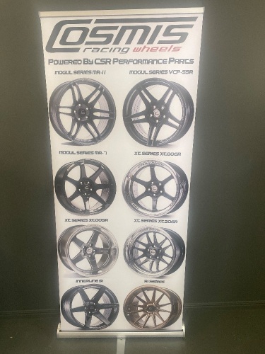 Comis Racing Wheels Vinyl Advertising Pull Up