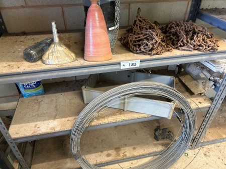 Assorted lot inc wire, tyre chain, etc