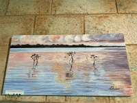 Mangroves oil painting on canvas signed L. Farnham