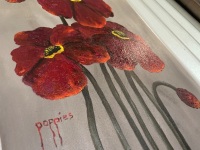 “Poppies” signed Sue Hourigan oil on canvas - 4