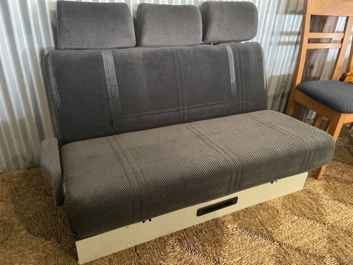 Velour seat on base with cushions and cover