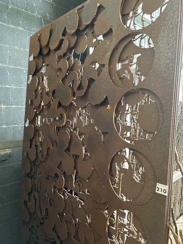 Sheet of pattern cut iron panel - 1200 x 2400