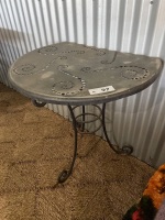 Wrought iron table with cut out for wall - 2