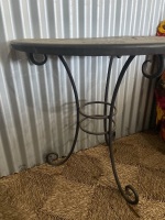 Wrought iron table with cut out for wall - 3