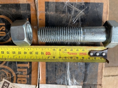 2 boxes of heavy gauge galvanised bolts with nuts