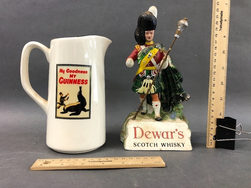 Vintage Dewars Band Leader Figure & Contemporary Guinness Water Jug