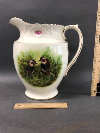 Vintage Transfer Printed Wash Jug with Kookaburras & Roses