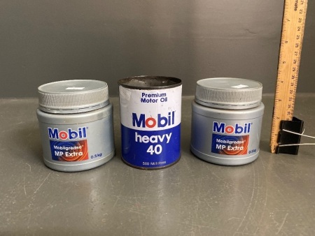 Mobilgrease Containers x 3