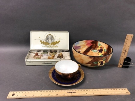 Asstd Lot of Ceramics inc. Tunstall Lustre Viola Bowl, Whimsies + Czech C&S