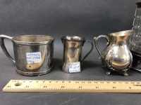 Collection of Antique Plated Christening Cup, Jugs inc. Mt.Cootha Souvenir & Pickle Jars - 2