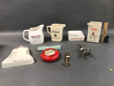 Collection of Bar Ware, Jugs, Ashtrays by Wade, Carlton Ware ETC