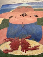 "Man with Crabs" art on board by Steve Weis - 2