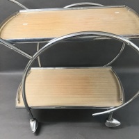 Retro Mid Century Style Chromed Tea Trolley - 2