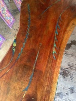 Blue gum art console table 2100mm long - 7