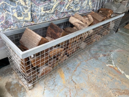 Galvanised steel firewood cage