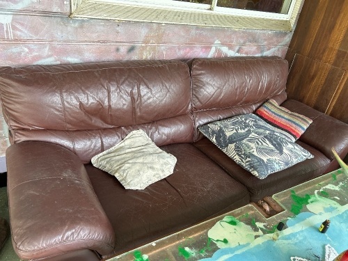 Leather 2 seater + 1 seater couch