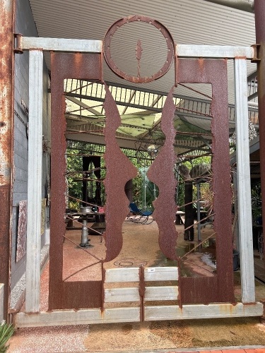 Pair of large hand-made steel entrance gates