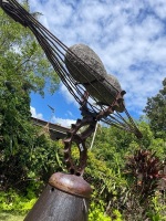 Iron and stone sculpture by Steve Weis 2.7m tall - 2