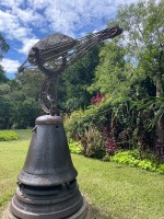 Iron and stone sculpture by Steve Weis 2.7m tall - 5