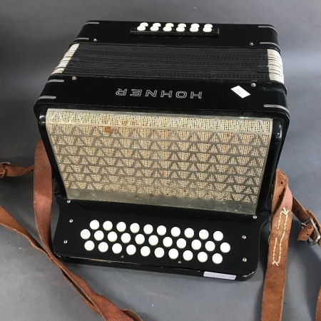 Vintage Black Hohner Accordion in GWO