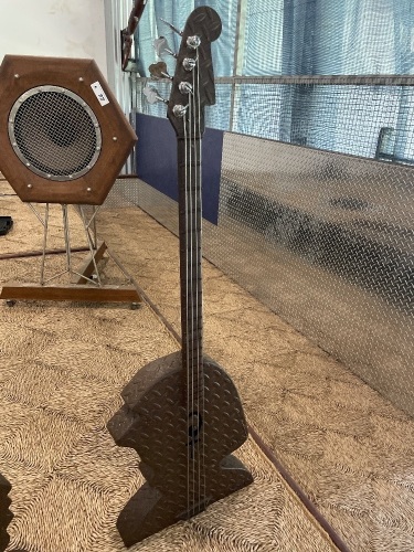 Custom built steel bass guitar by Steve Weis 