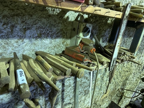 Shelf lot of punches and chisels