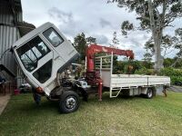 WITHDRAWN - Mitsubishi Fuso Fighter (1984) body truck with drop side tray and Unic crane attachment - 3