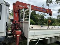 WITHDRAWN - Mitsubishi Fuso Fighter (1984) body truck with drop side tray and Unic crane attachment - 4