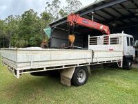 WITHDRAWN - Mitsubishi Fuso Fighter (1984) body truck with drop side tray and Unic crane attachment - 5