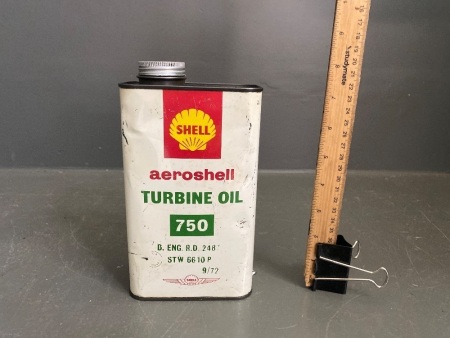 Rare Aeroshell Turbine 1 Quart Tin Oil