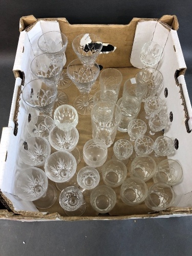 Box Lot of Asstd Cut Glass & Crystal inc. Stuart, Zwiesel etc