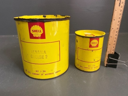 Shell Grease Tins 5LB & 1LB x 2