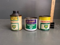 BP Oil & Grease Tins x 3