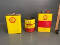 Shell Oil and Grease Tins x 3