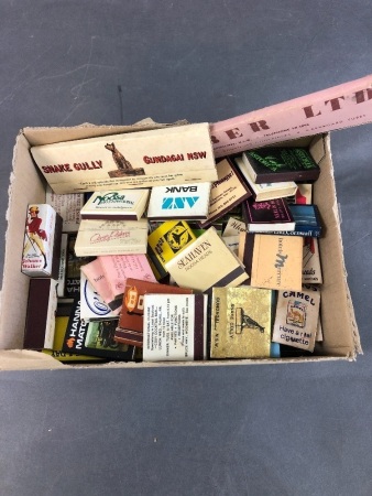 Large Collection Vintage Match Books & Boxes