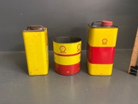 Shell Oil and Grease Tins x 3 - 4