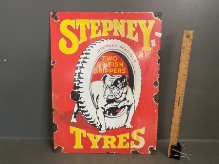 Stepney Tyre Enamel Sign