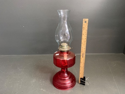 Red Glass Oil Lantern