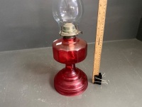 Red Glass Oil Lantern - 3