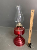 Red Glass Oil Lantern - 4