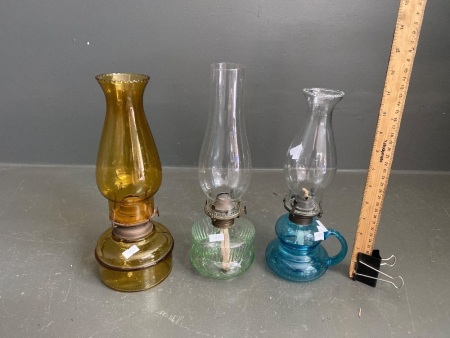 3 Small Kerosene Lanterns