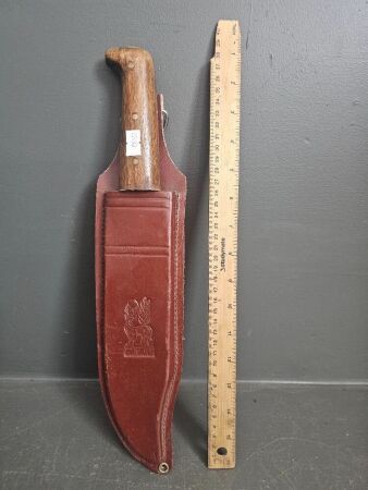 Bowie knife with sheath, 375mm long